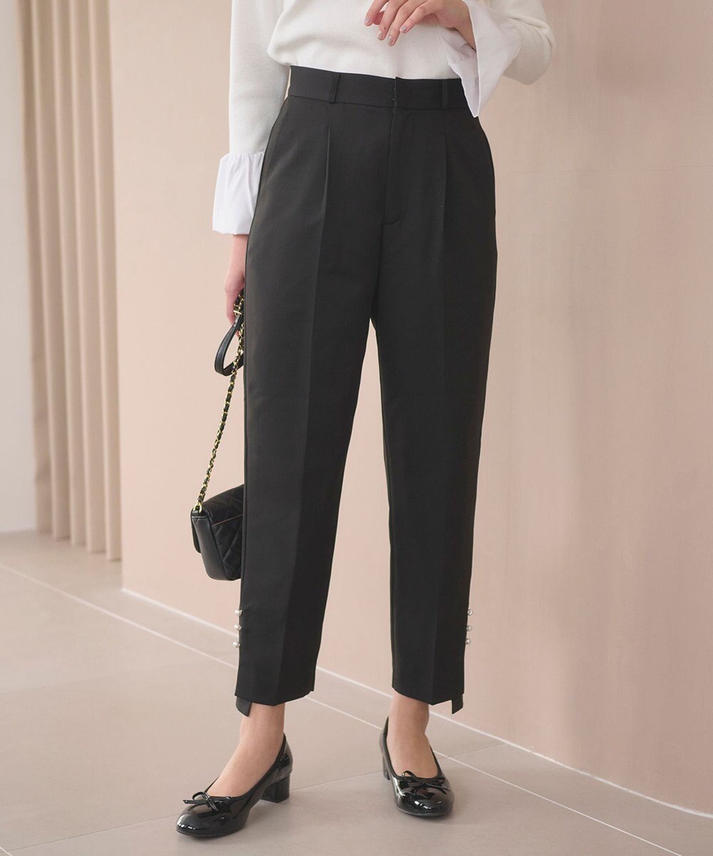 Feroux 【洗える】パールポイントテーパード パンツ 