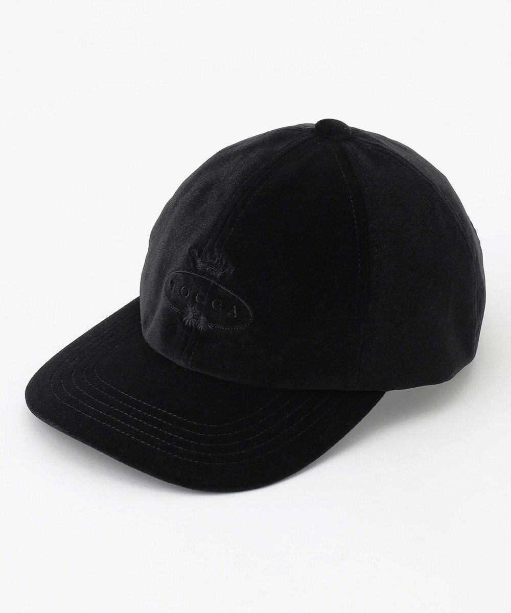TOCCA 【防臭・吸水速乾・UVカット・サイズ調整可・リボン取り外し可】VELVET LOGOCAP キャップ 