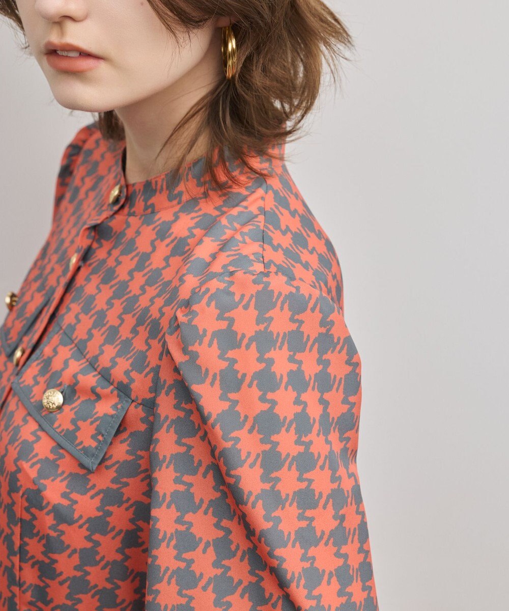 GRACE CONTINENTAL バイカラーチェックプリントワンピース 