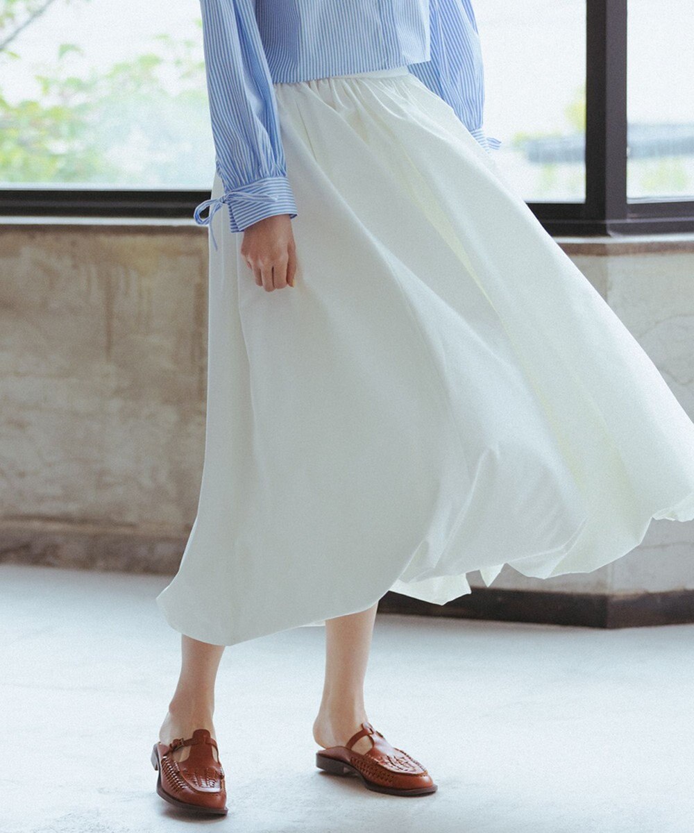 #Newans 〈笹川友里さんコラボ〉タフタボリュームバルーンスカート ホワイト