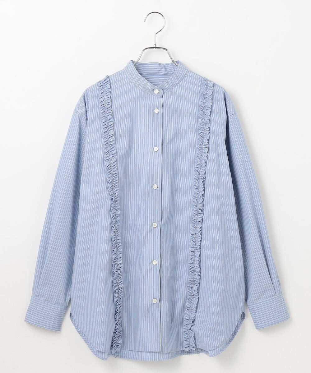 #Newans 【洗濯機可能/シワになりにくい】パネルフリルシャツ 