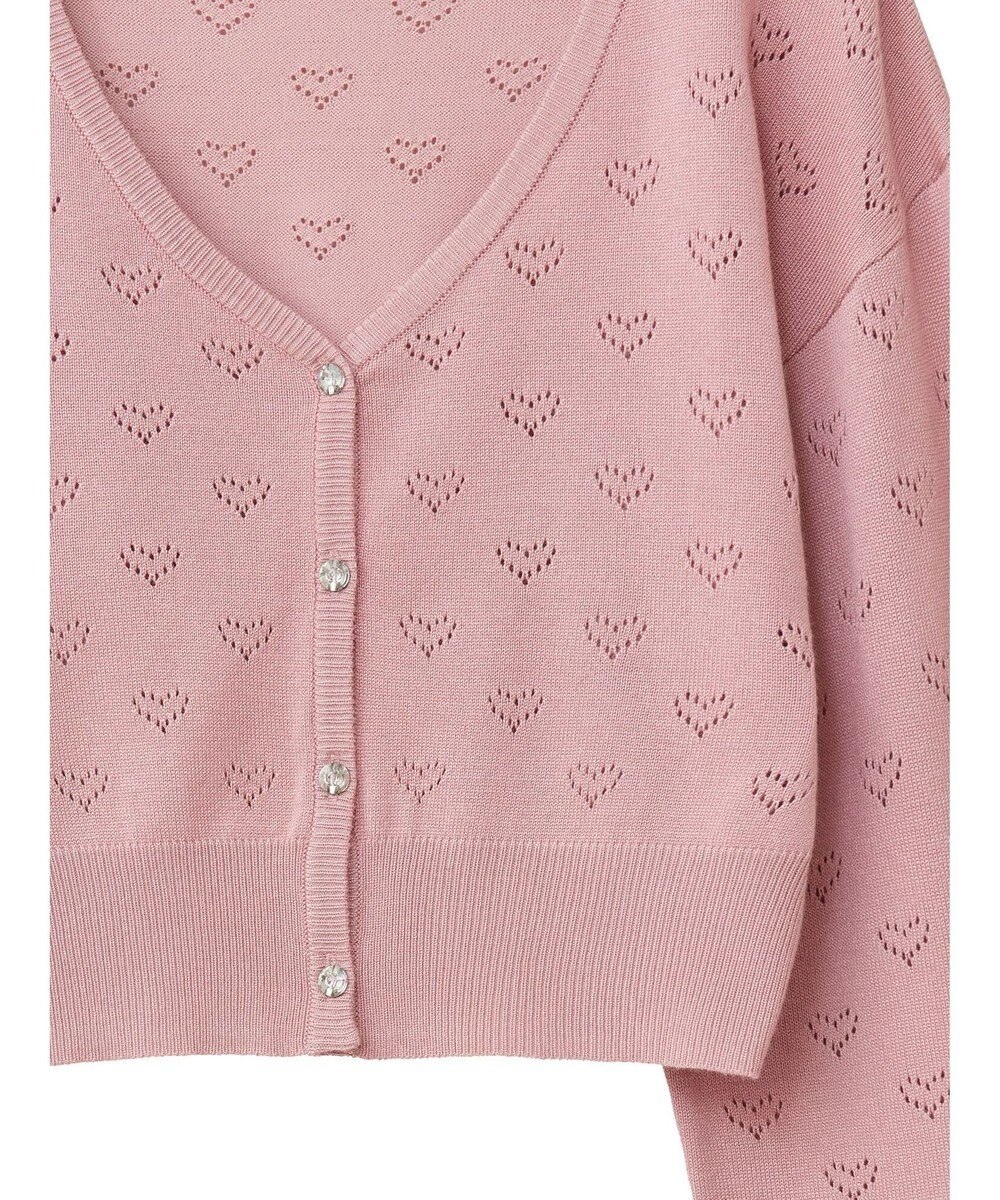 Green Parks ・ｓｗｉｎｇ　ｂｙ　ハート柄スカシニットカーディガン 