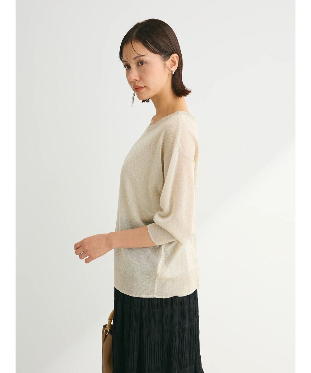 Green Parks ２ｗａｙ　７分袖ブライトシアーニットプルオーバー 