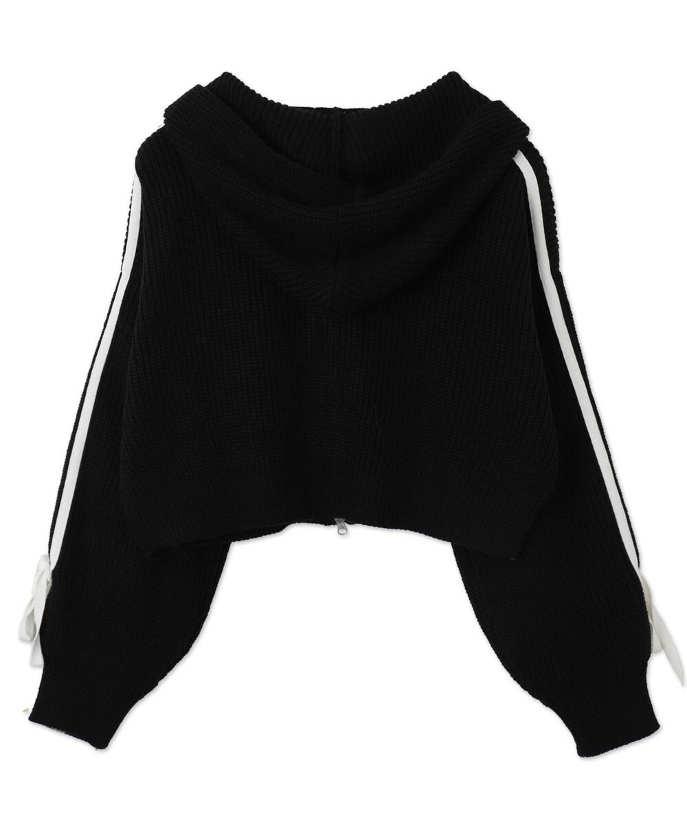 WEGO ラインリボンダブルジップニットパーカー 