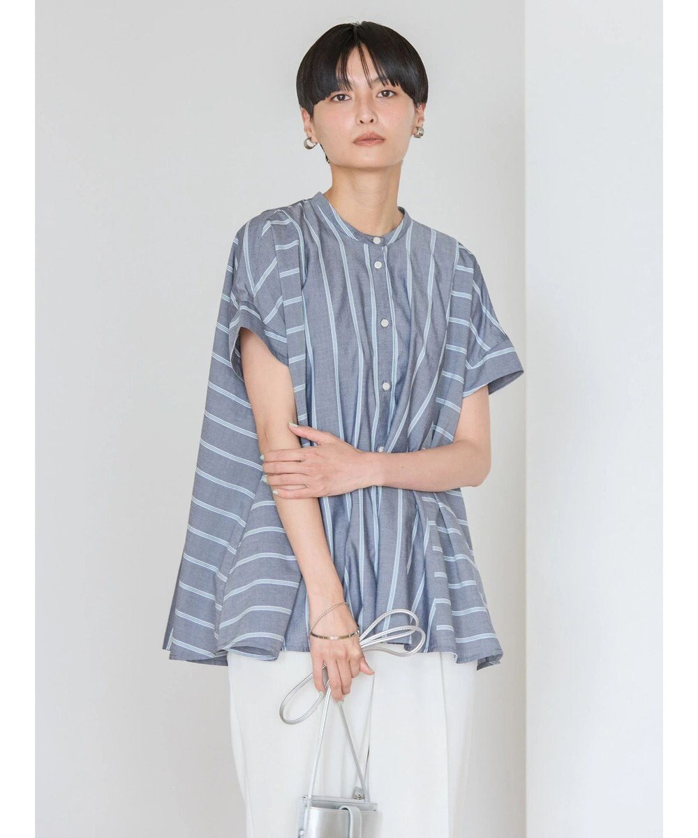 AMERICAN HOLIC 接触冷感フレンチスリーブ切り替えフレアブラウス 