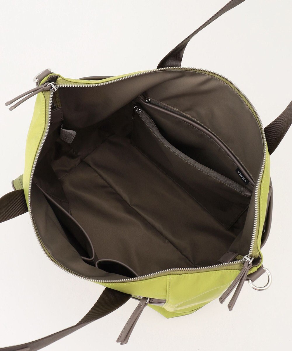 Y'SACCS ナイロン×リサイクルレザー　コンビマルチトート 