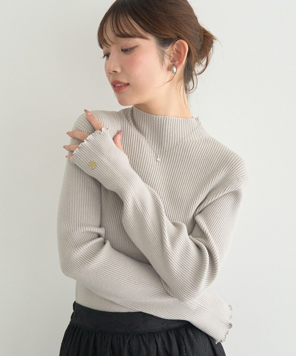 earth music&ecology ハートプレートリブニットプルオーバー 