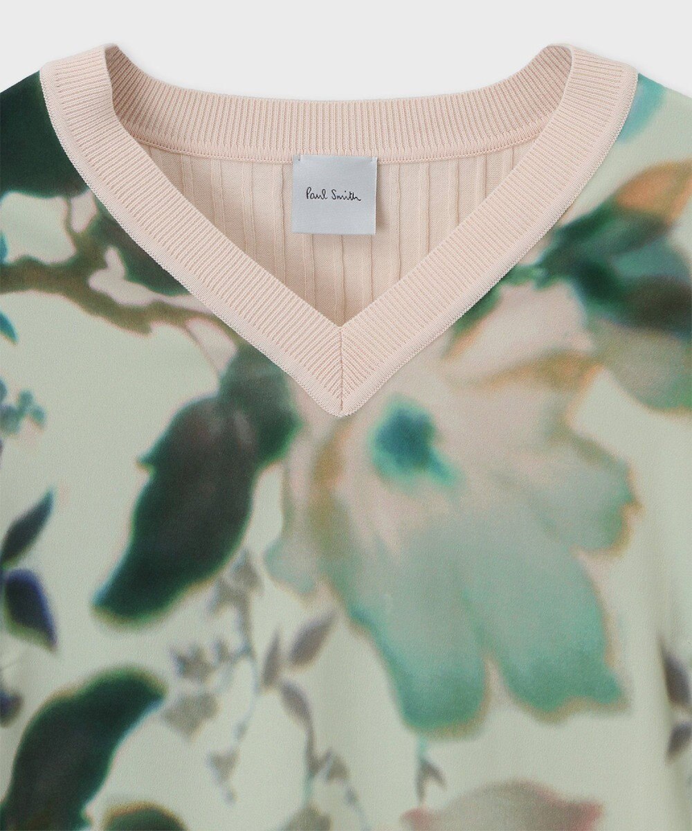 Paul Smith 【洗える】Lens Blur Botanical コンビ ニット 