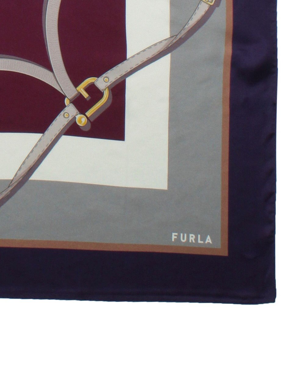 MOONBAT FURLA ビットチェーン柄シルク100%スカーフ 88×88cm 