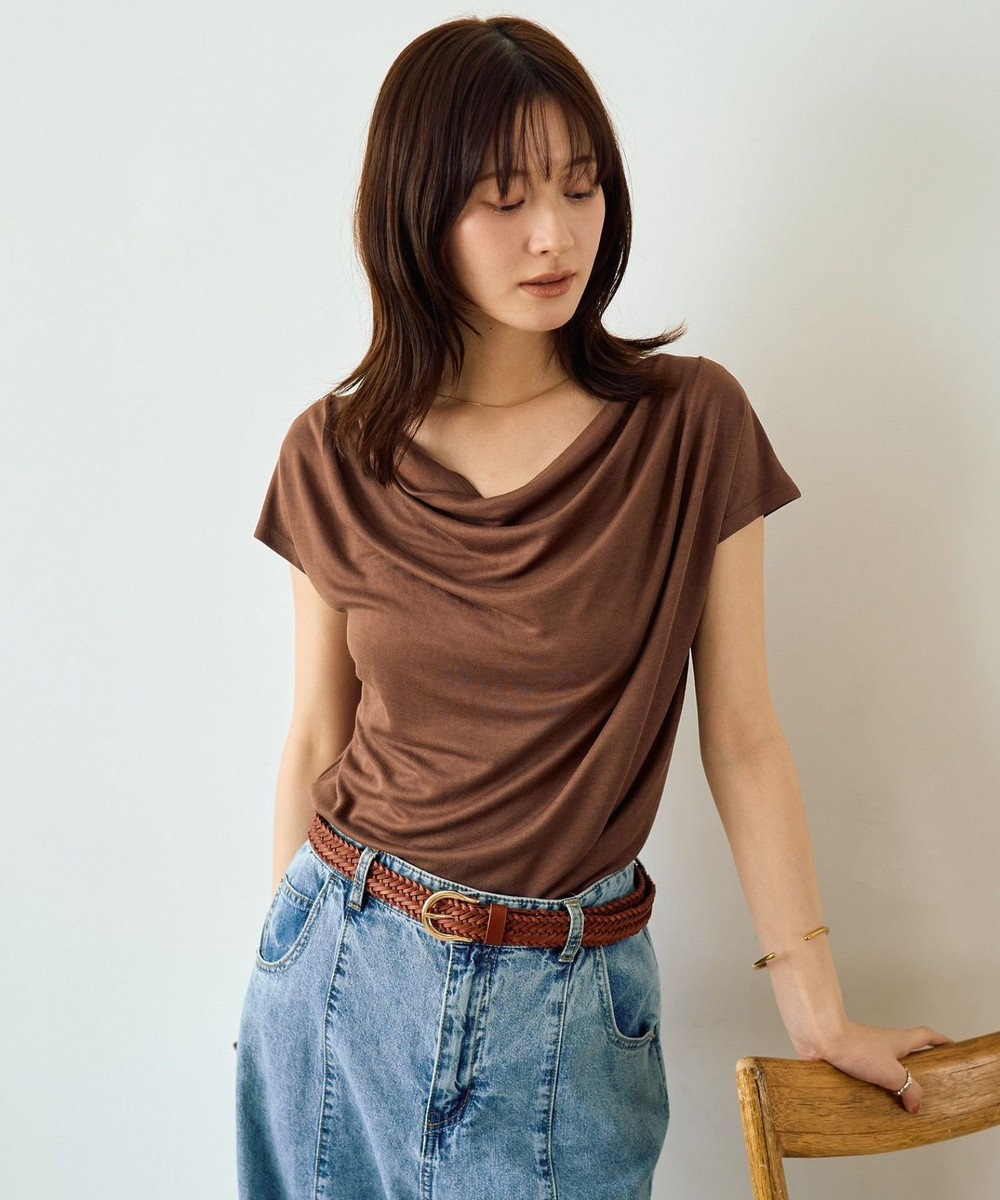 YECCA VECCA 【接触冷感】ドレープカットトップス 