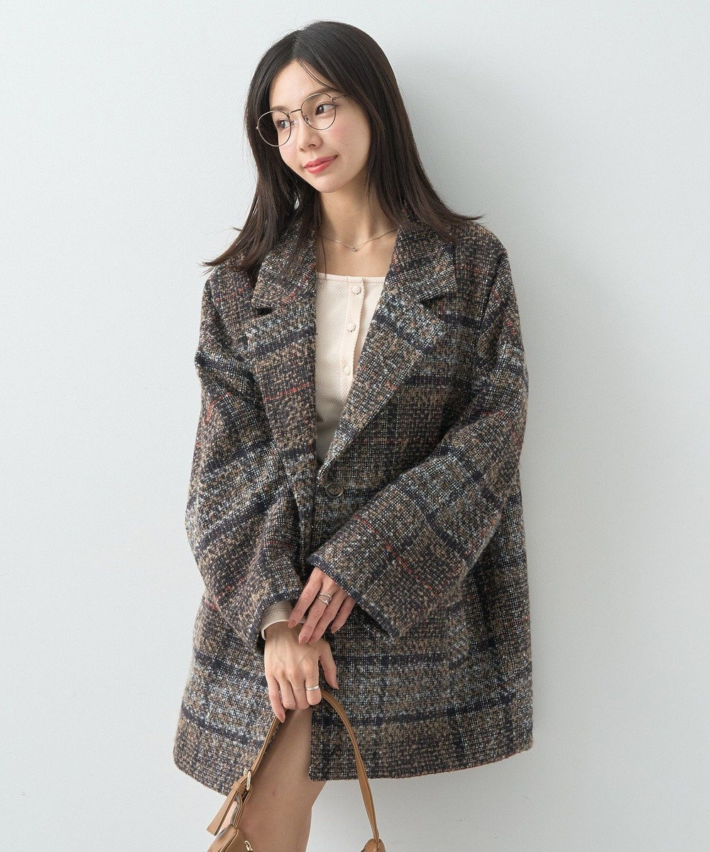 earth music&ecology オーバーテーラードジャケット　チェック 