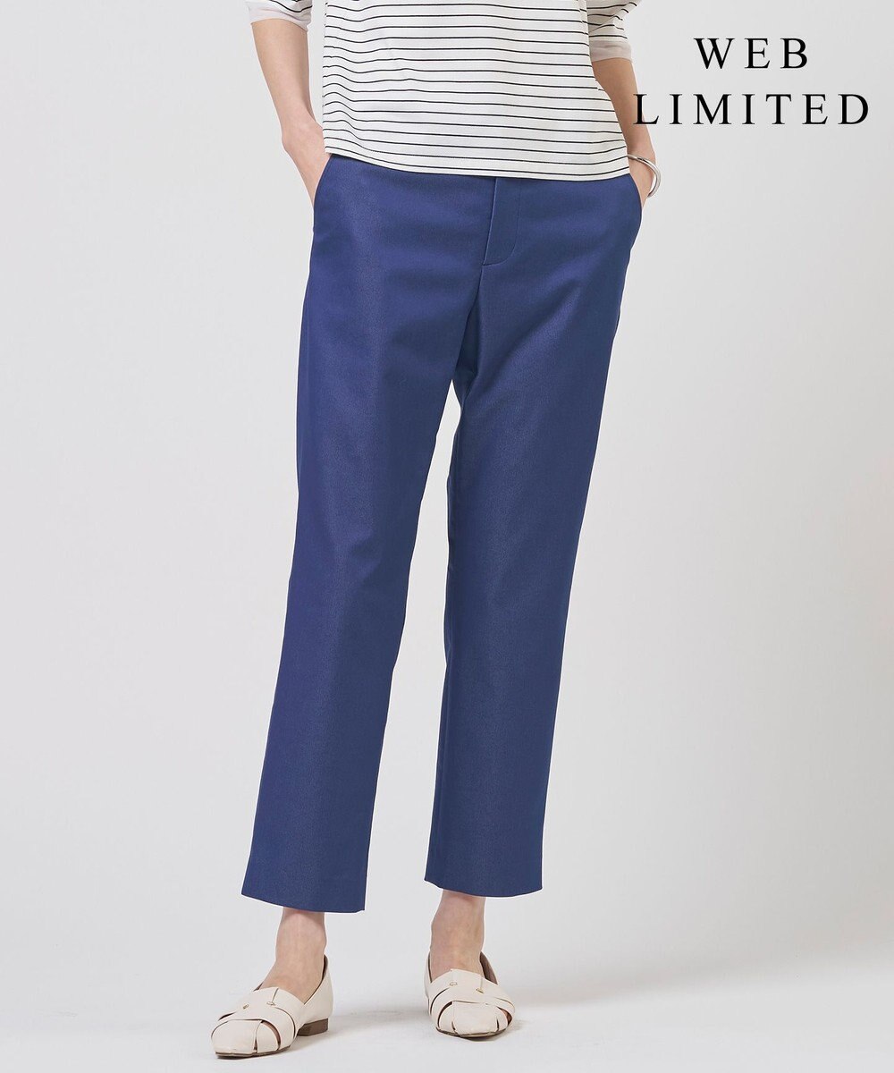 J.PRESS LADIES L 【WEB限定カラーあり】TCシャンブレーサテンST テーパード パンツ 