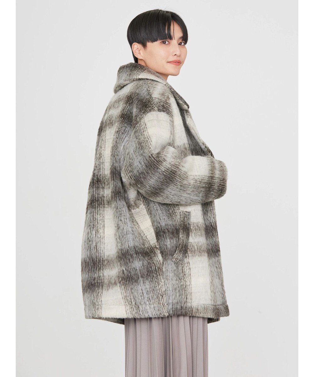 AMERICAN HOLIC チェックコクーンミディコート 