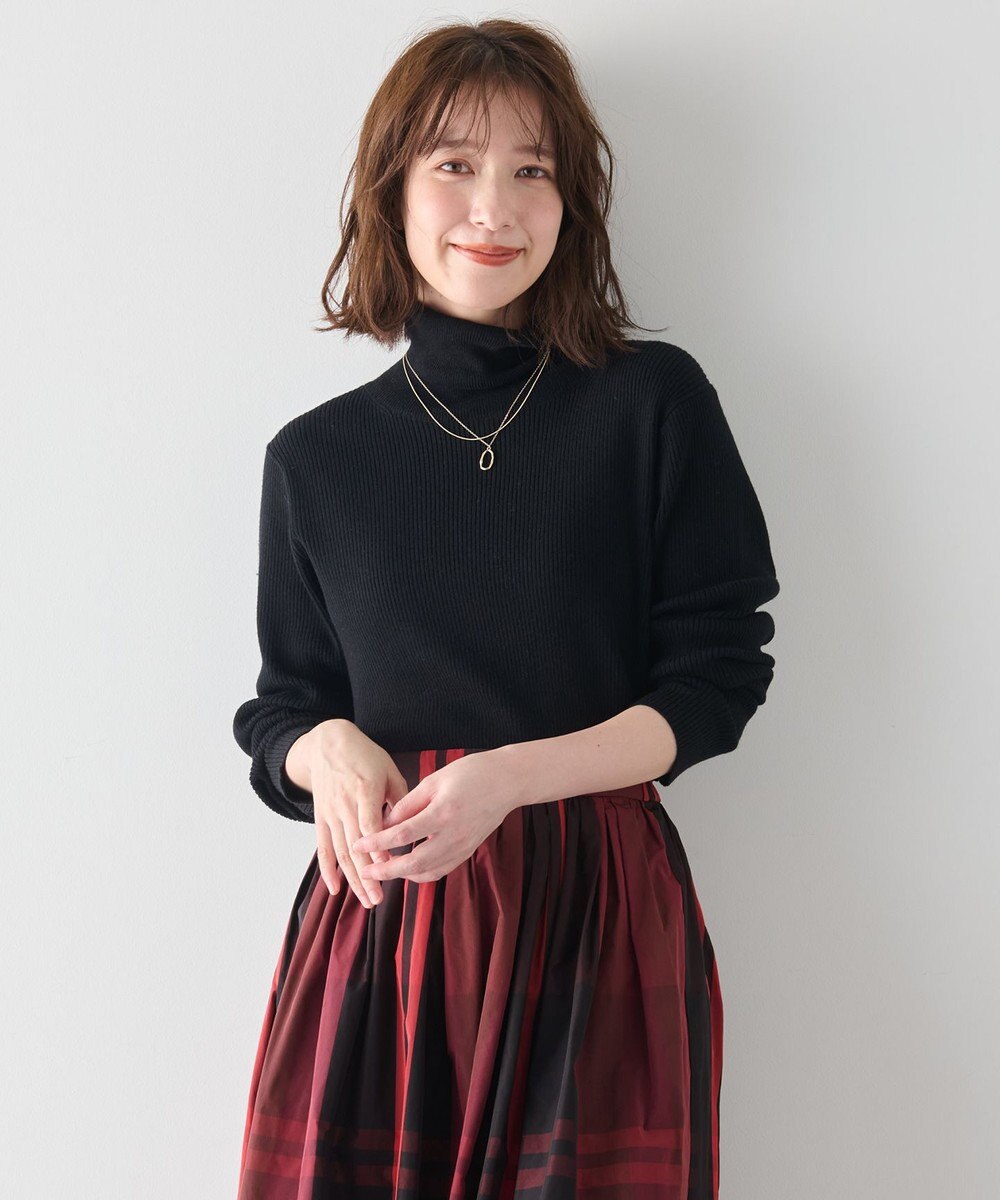 ANY 【洗濯機可】ウォームニットリブタートルネック 