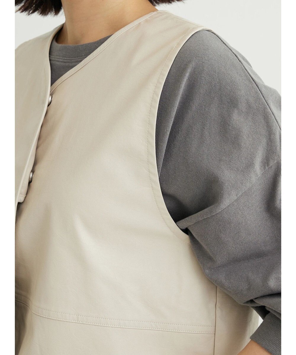 Green Parks フェイクレザーベスト 