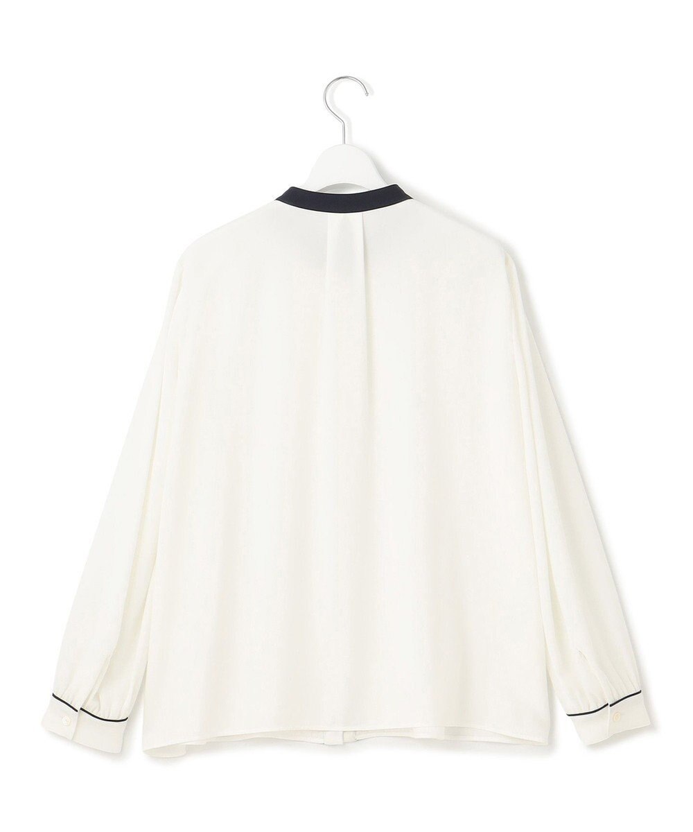 23区 【吸水速乾/UVケア/洗える】ストレッチクリアサテン バイカラー ブラウス 