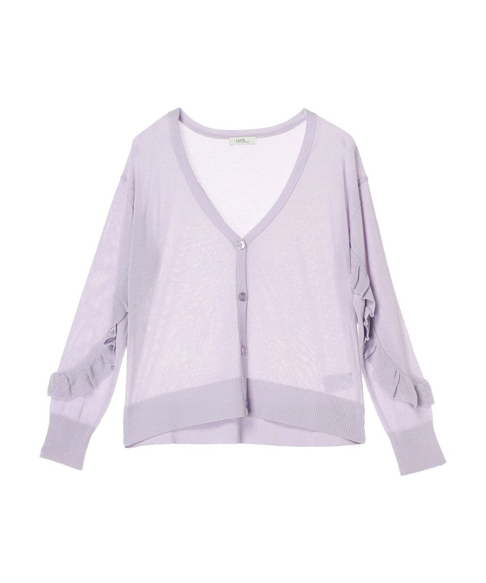 earth music&ecology 袖フリルシアーカーディガン 