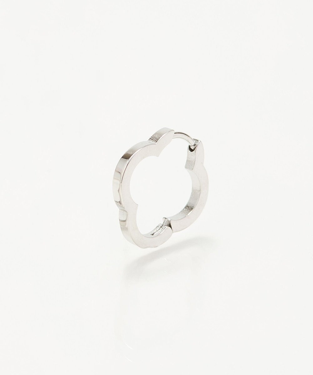 Phoebe 【金属アレルギー対応】フラワーワンタッチフープピアス　シルバー/サージカルステンレス（片耳） 