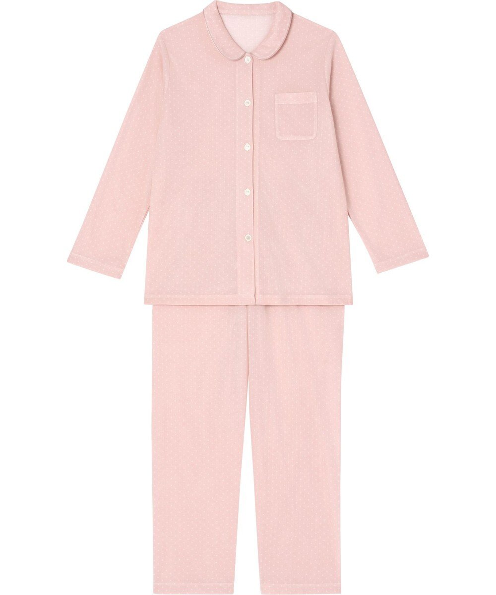 Wing パジャマ 長袖 長ズボン さらさらとした肌ざわり 接結天竺素材(肌側) すっきりとしたシルエット シャツタイプ  レディース EP5064 ウイング／ワコール 