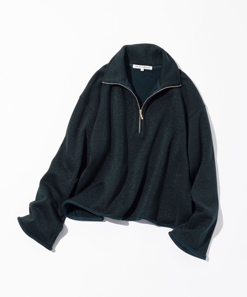 23区 L 【Oggi掲載】シャイニーコットンテリー ハーフジップ スウェット 