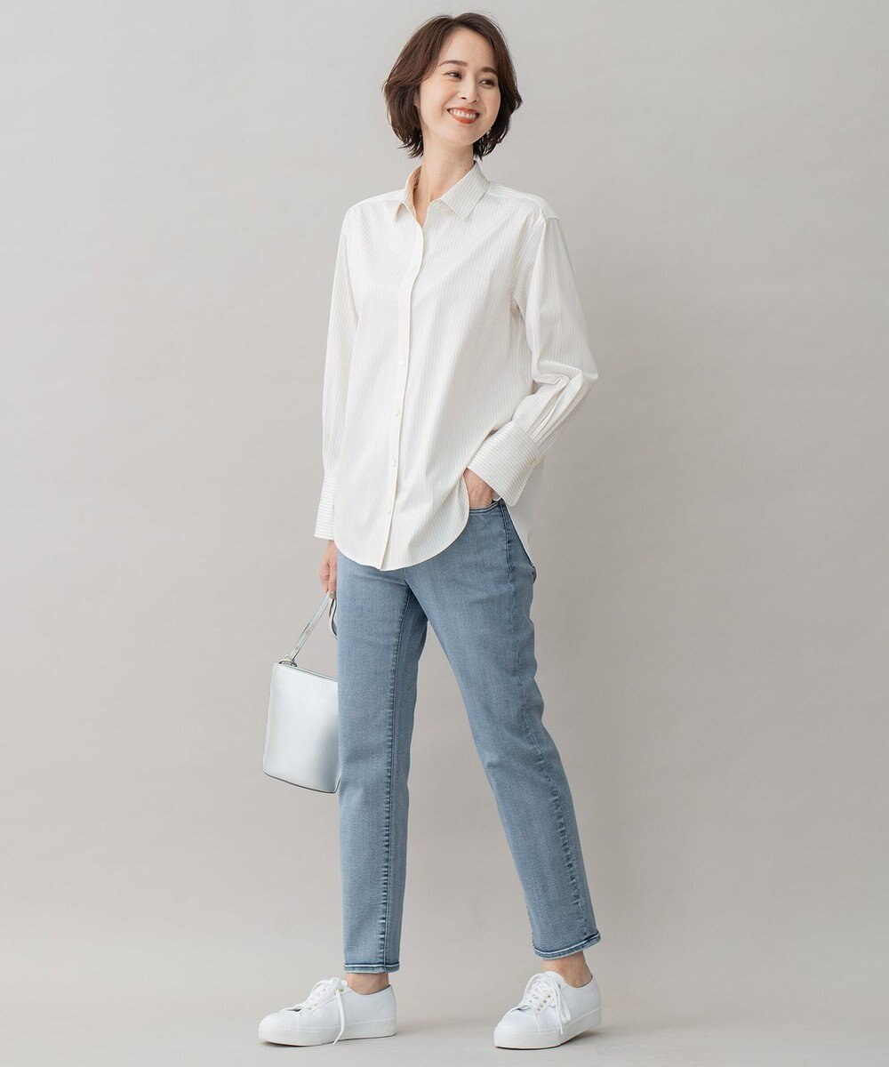 自由区 【洗える】ストレッチシャーティング ベーシック シャツ 