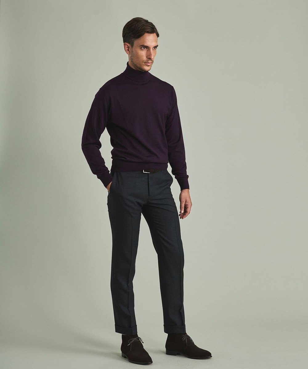 GOTAIRIKU 【家庭洗濯可能】イタリア糸 ハイゲージ タートルニット 