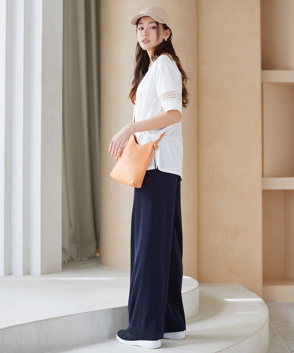 Tiaclasse L クリスタルプリーツパンツ 