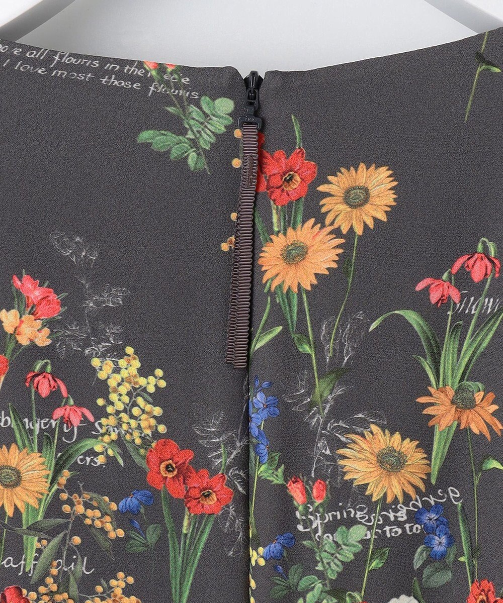 自由区 【洗える】フラワーガーデンプリント ワンピース 