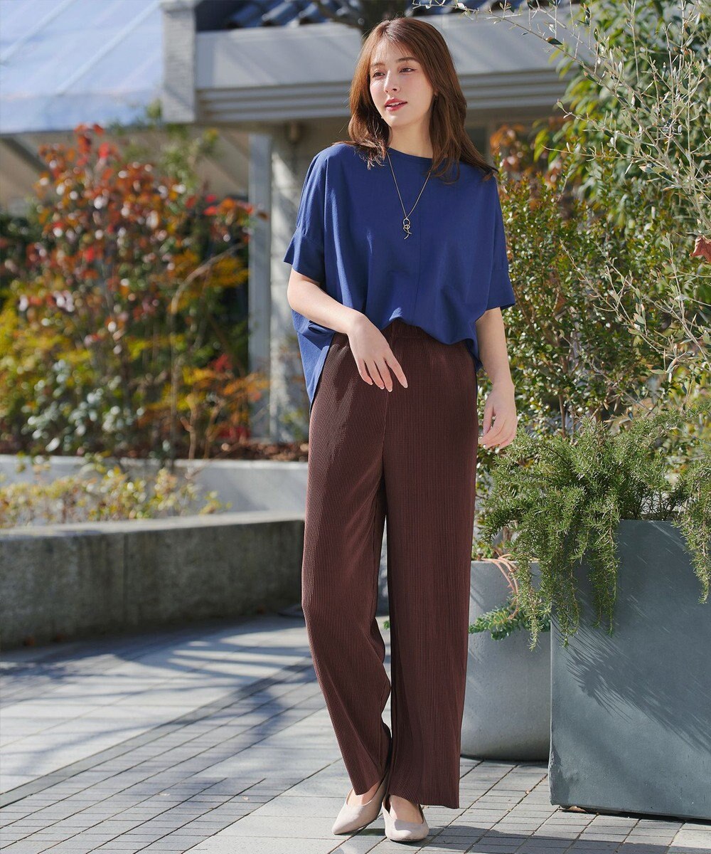 Tiaclasse L クリスタルプリーツパンツ 