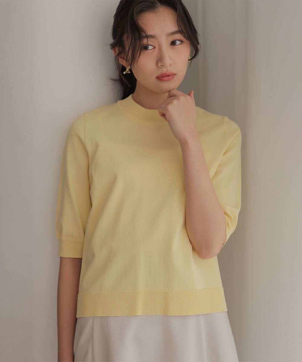 組曲 S マイラックカラー 6分袖 ニット 