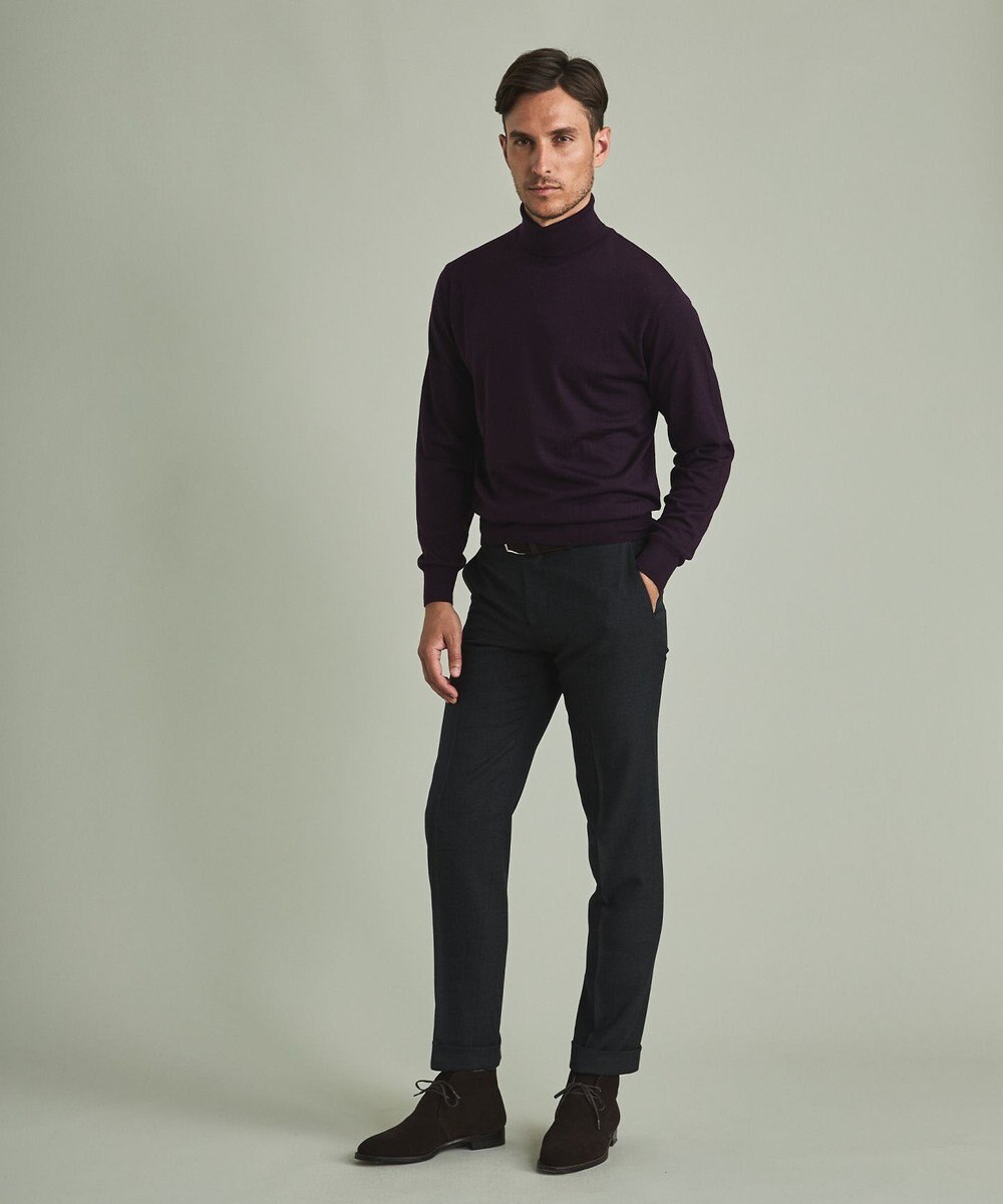 GOTAIRIKU 【家庭洗濯可能】イタリア糸 ハイゲージ タートルニット 