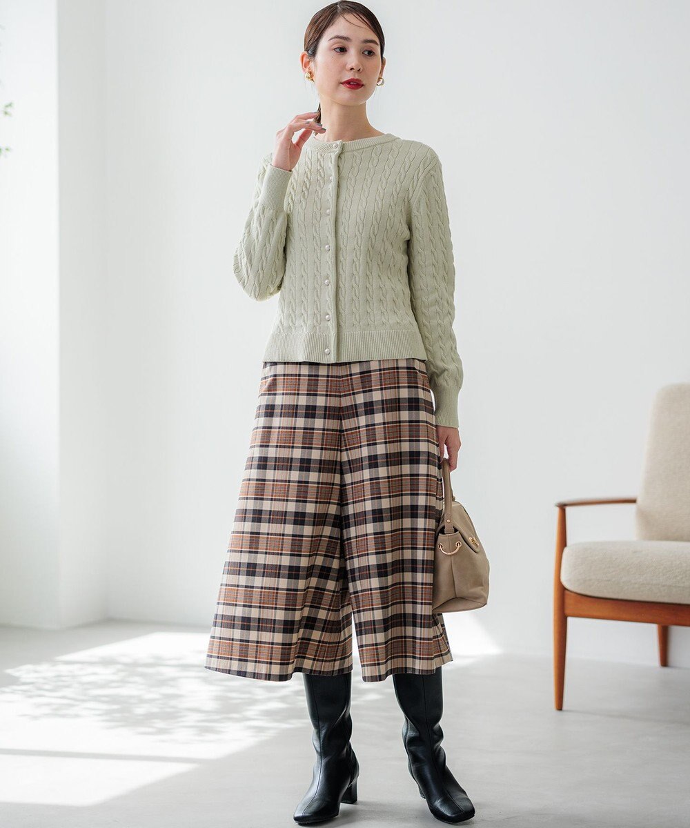 組曲 【WEB限定】ウールライクストレッチ フレアパンツ 