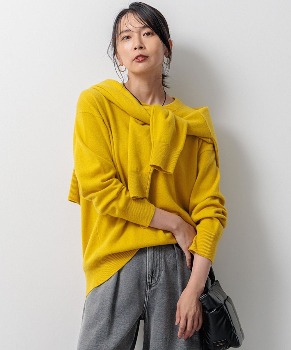 23区 L 【Oggi2月号掲載/洗える】ピュアカシミヤ クルーネック ニット 