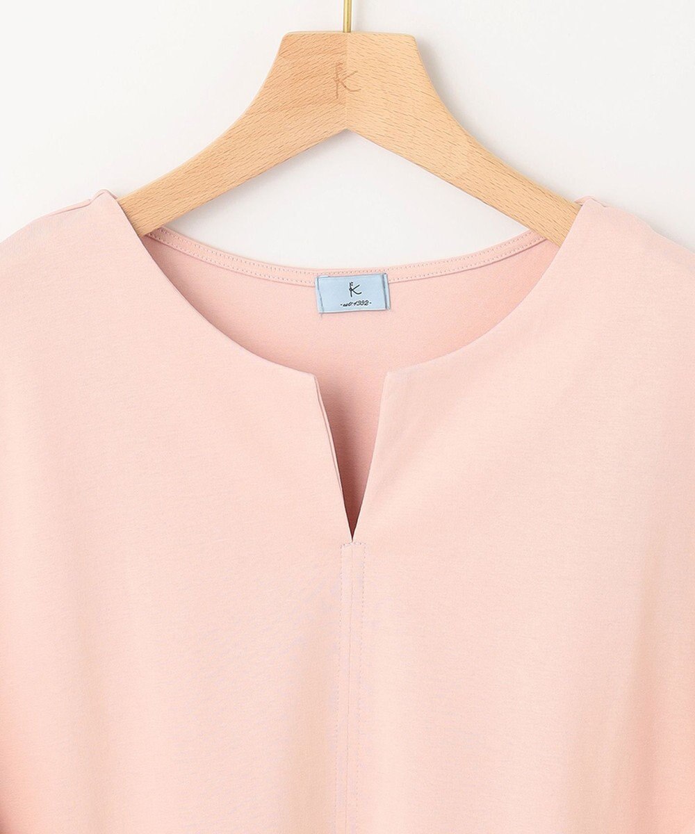 組曲 【汗ジミ防止・撥水】GIZAプレーティング天竺袖フリル カットソー 