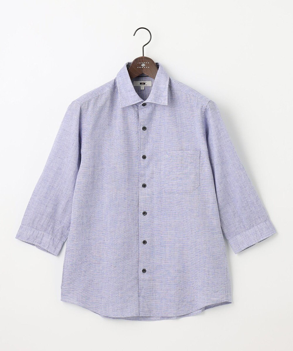 JOSEPH ABBOUD 【サステイナブル・７分袖】リヨセルリネンシャンブレー シャツ 