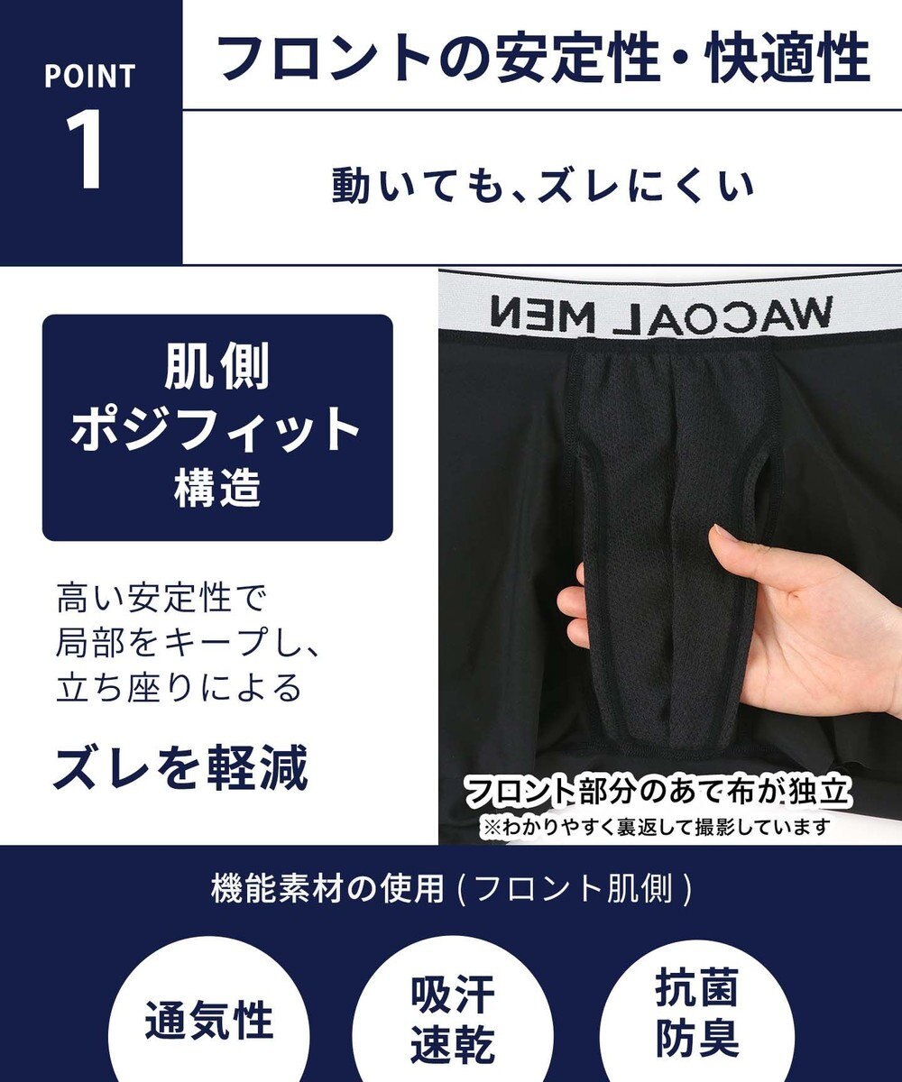 WACOAL MEN WACOAL MEN ボクサーパンツ 【気持ちいいパンツ】 動きにフィット ズレにくい フロントの安定性・快適性 前閉じ 下着 メンズ WT3438 /ワコールメン 