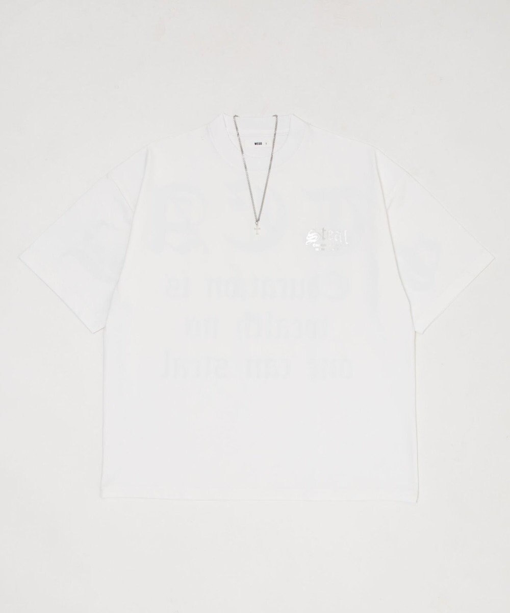 WEGO 【ユニセックス着用ITEM/MLサイズ展開】アクセ付きストレートライングラフィックT（SS） 