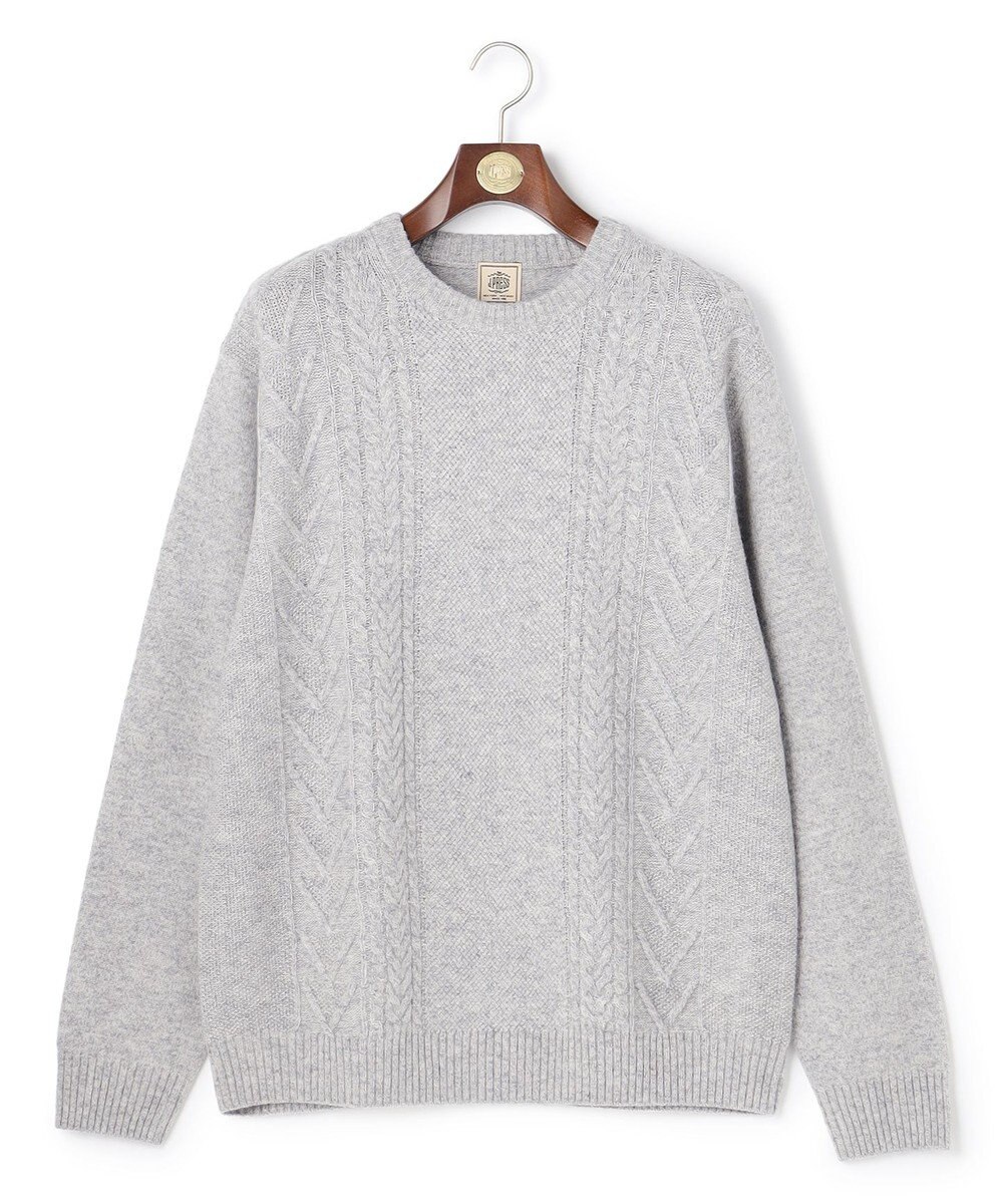 J.PRESS MEN 【KING SIZE】【Cash Lamb's Wool】ケーブルクルーネック ニット_25年モデル 