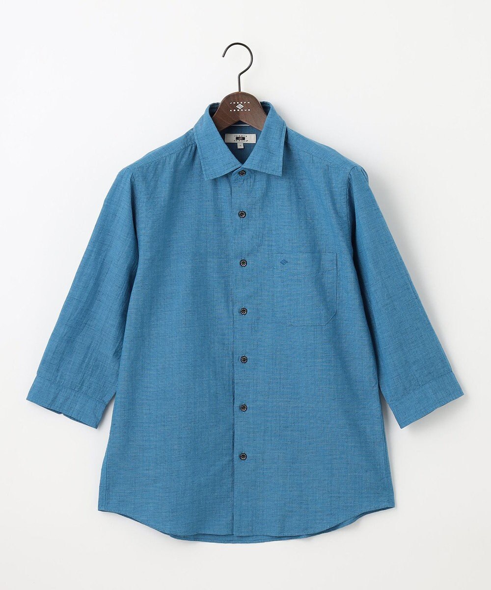 JOSEPH ABBOUD 【サステイナブル・７分袖】リヨセルリネンシャンブレー シャツ 