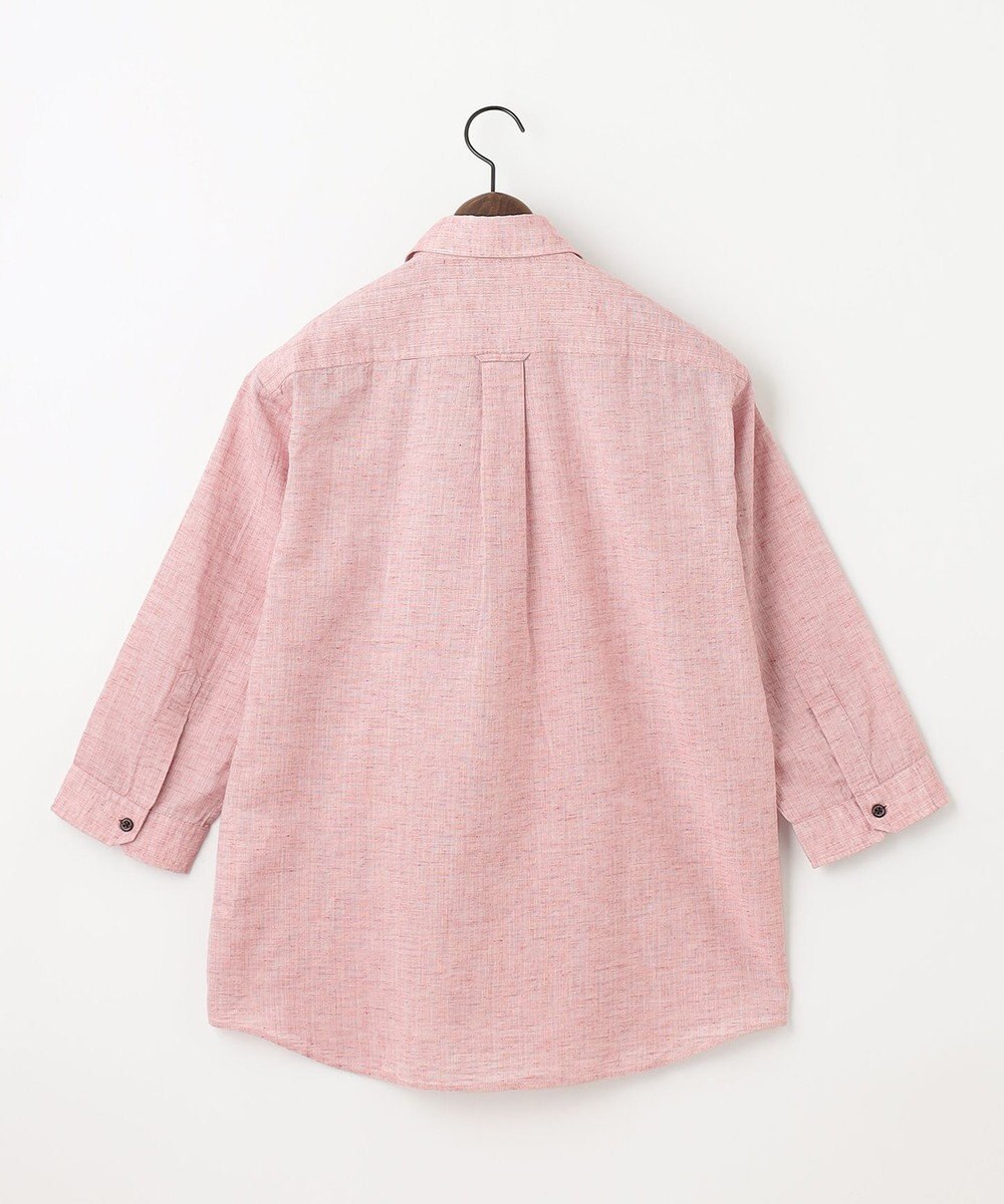 JOSEPH ABBOUD 【サステイナブル・７分袖】リヨセルリネンシャンブレー シャツ 