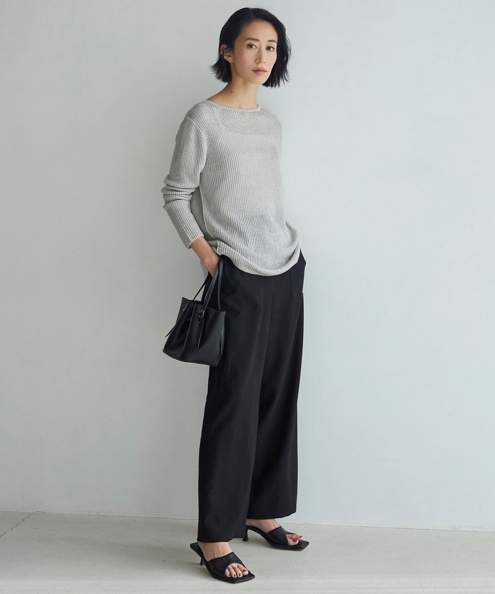 ICB 【洗える】 ペーパーブレンドシャインニット プルオーバー 