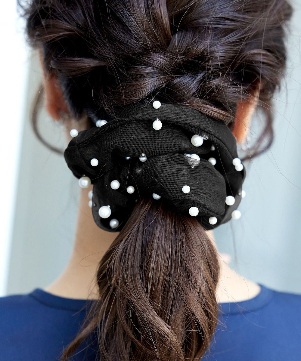 Tiaclasse ランダムパール付きチュールシュシュ 