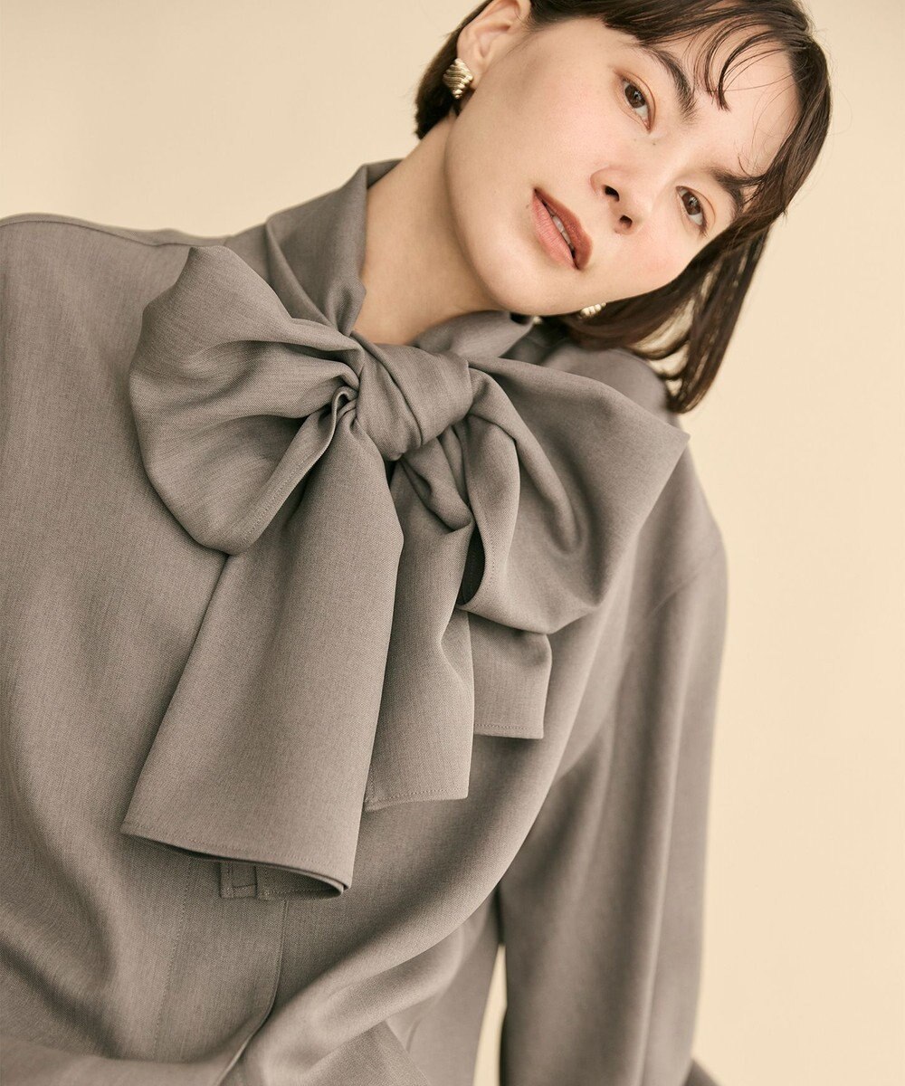 #Newans 【洗濯機可】ビックリボンパウダリーブラウス 