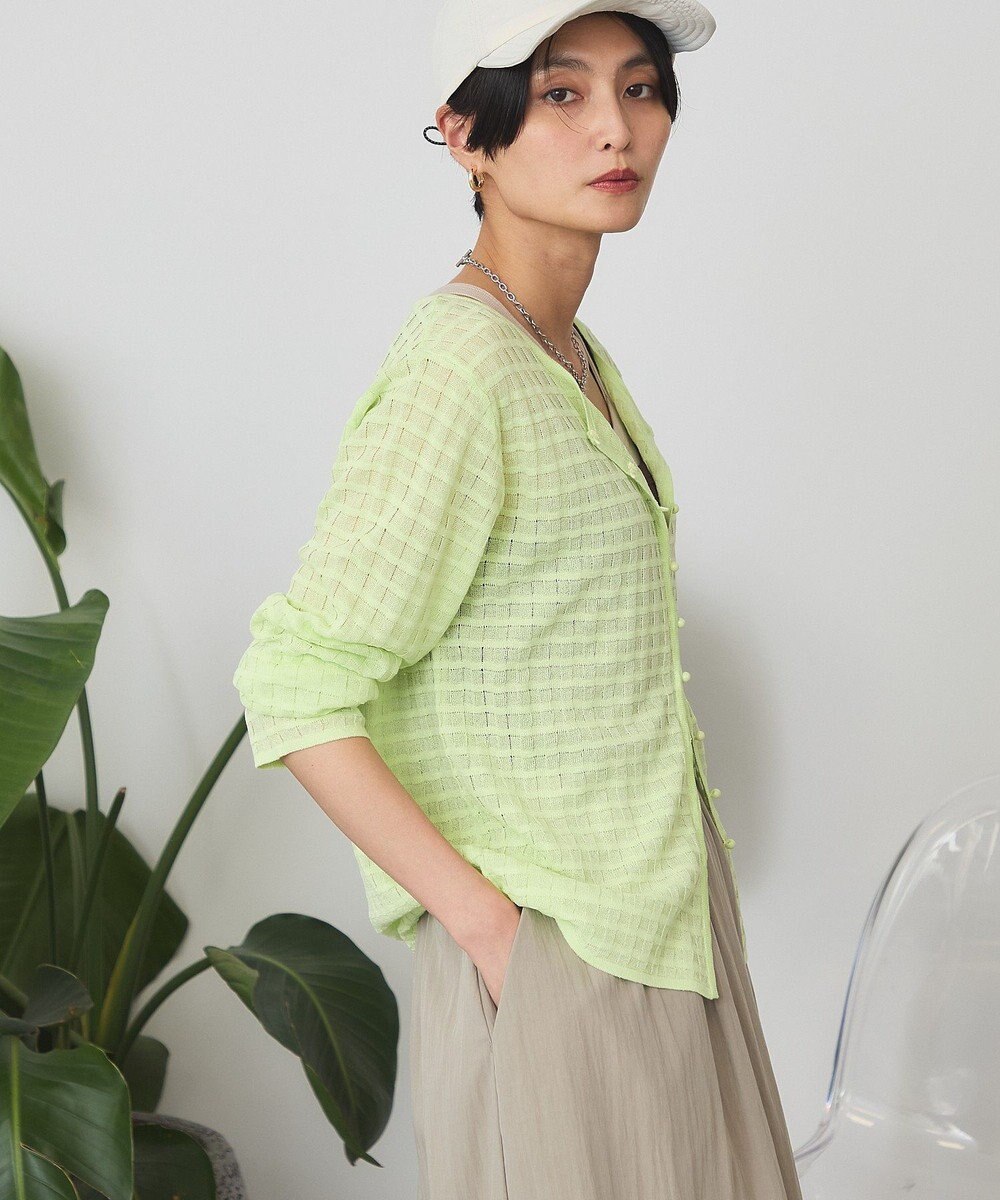 AMERICAN HOLIC シアーチェックカーディガン 
