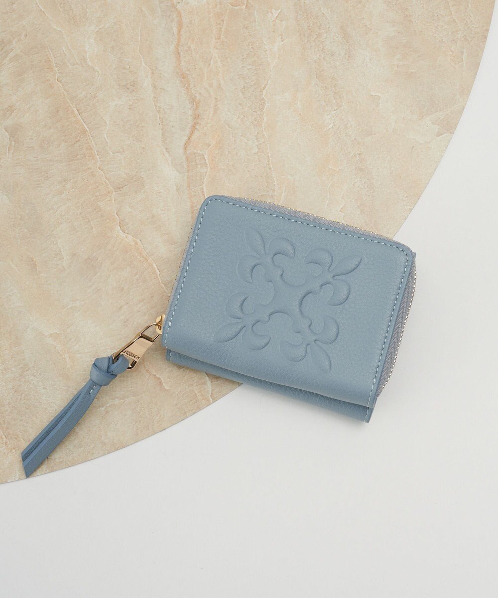 russet エンボスモノグラム三つ折りウォレット(SO-433) 