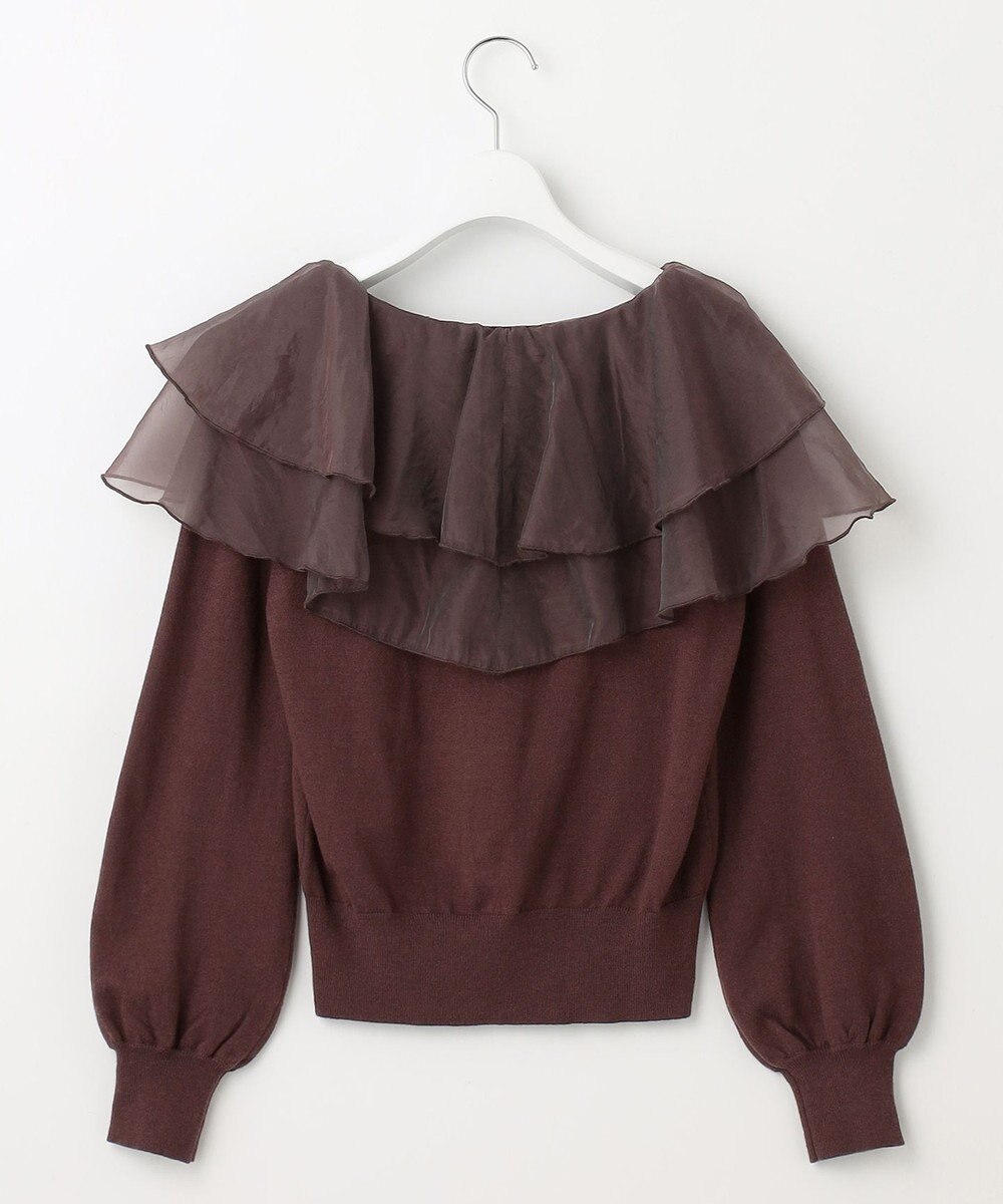 Feroux 【洗える】ラッフルコンビ ニット 