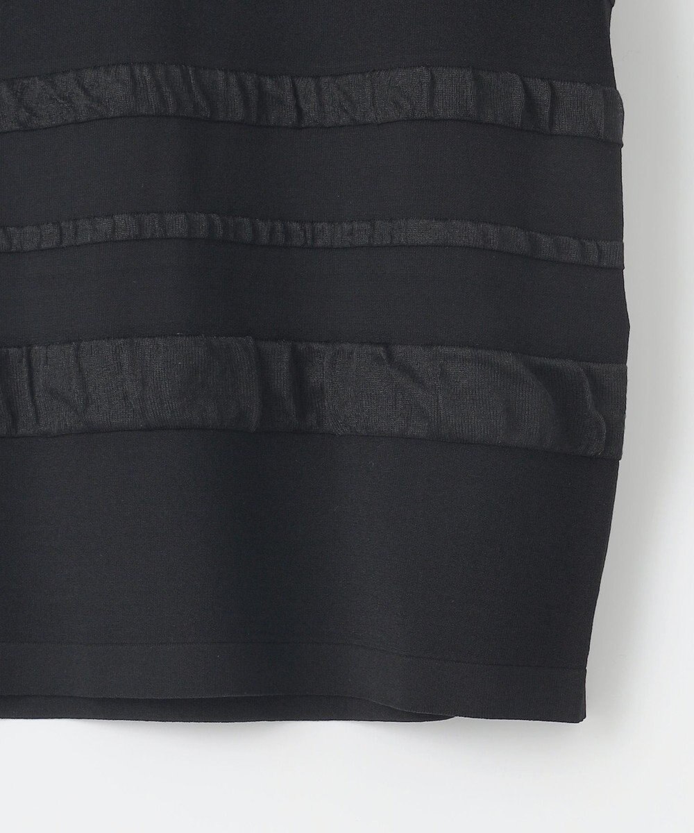 自由区 S 【接触冷感・UVカット・洗える】クレープストレッチボーダー ニット 