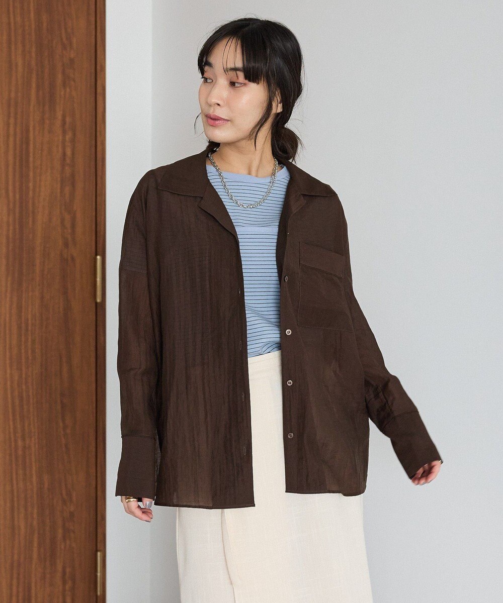 CRAFT STANDARD BOUTIQUE シアーオープンカラーシャツ 