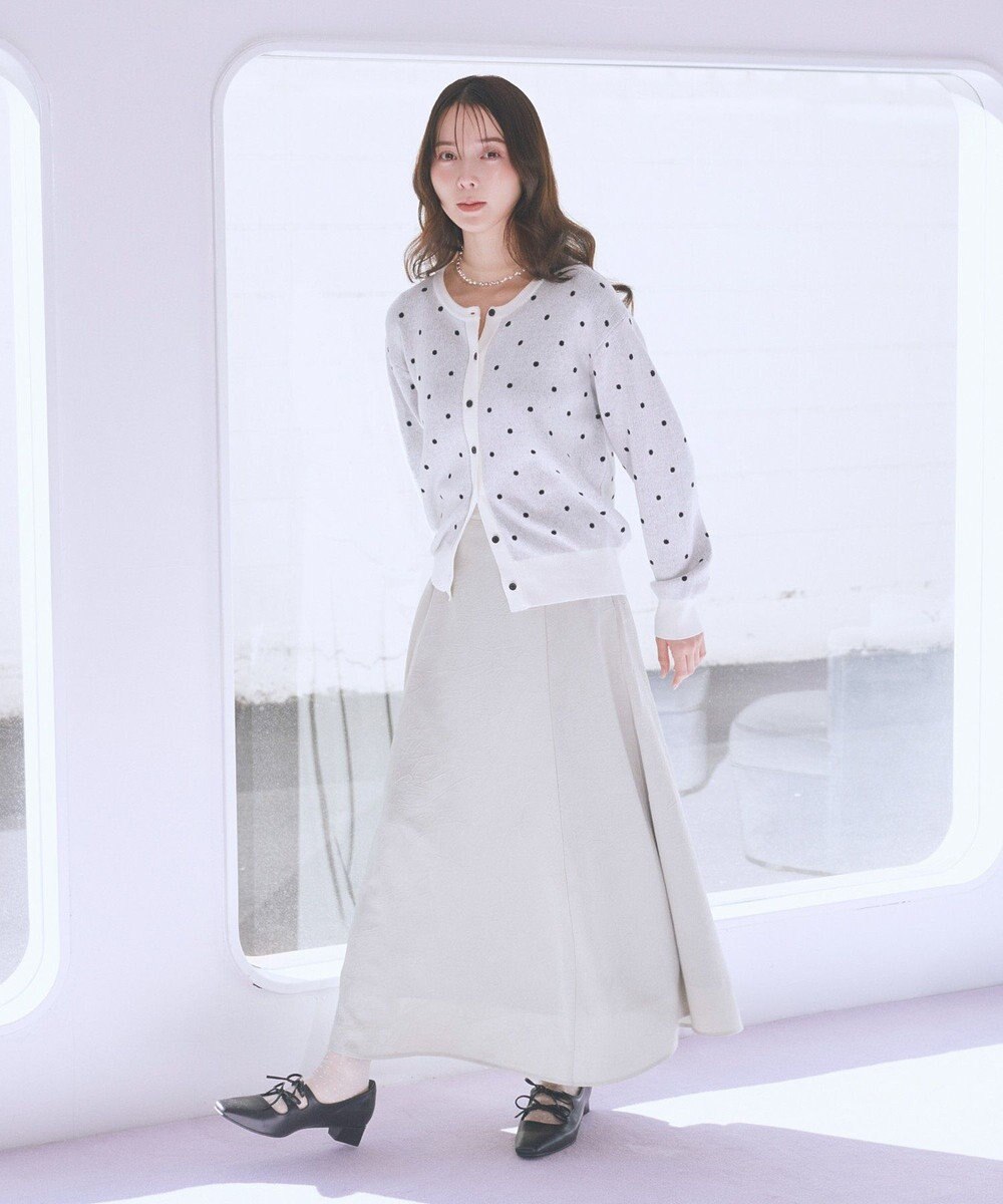 earth music&ecology ドットジャガードカーディガン 