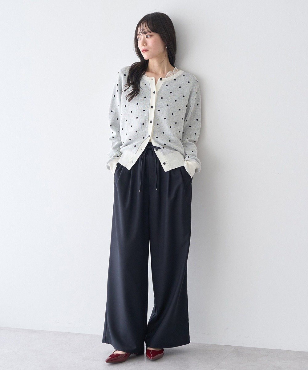 earth music&ecology ドットジャガードカーディガン 